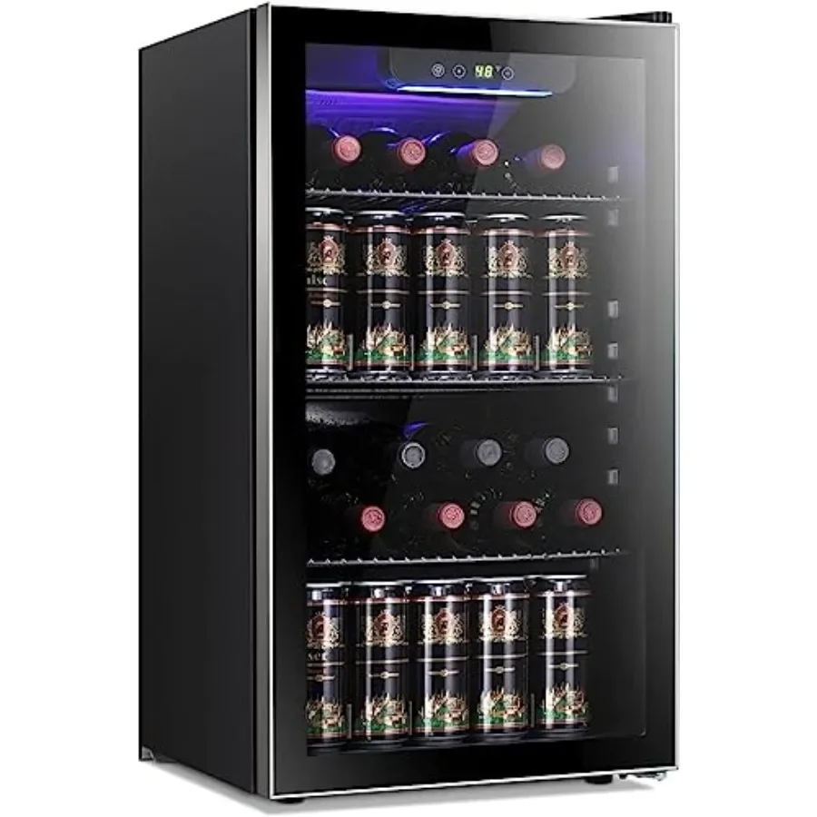 Beer Wine Zone - 26 Flessen 130 Blikjes Wijnkoeler/Kast Drankenkoelkast